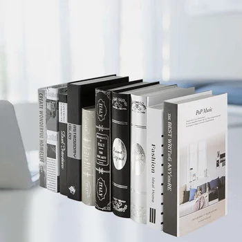 Moderný Jednoduchý Knihy Simulácia Knihe Elegantný Ornament Office Model Foto Prop Domáce Dekorácie pre Bar čajovni (Random Pattern)