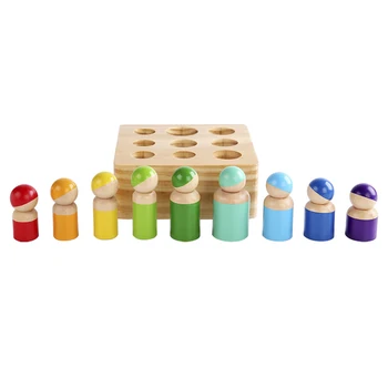 Drevené Montessori zásuvky muž valcové zmyslové hračka učebných pomôcok raného vzdelávania hand-eye koordináciou bloky vzdelávacie hračky