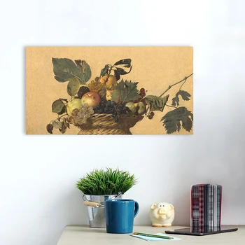 Košík ovocia Caravaggia Diel Maľba na Drevenom Ráme Plátno plagát na stenu Art decor Spálňa Domáce Dekorácie Zarámované Výtlačky