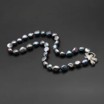 10-11 mm Skutočné prírodné sladkovodné perlový náhrdelník pre ženy,prekrásna baroková veľká perla necklce