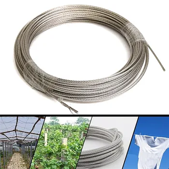 304 Nerezovej Ocele 3mm Priemer Kábel Drôt Oblečenie lanové Drôt, Lano Dĺžky 30 M