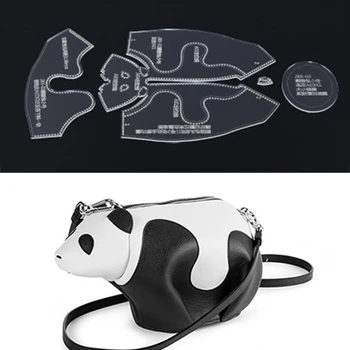 Cartoon Panda Design Ruke, Takže Taška Roztomilý Šablóny Mince Kabelku Kožené Plavidlá Vzorkovníka Akryl Kožené Nástroje Opakovane Trvanlivé