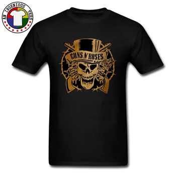 Mužov je v Pohode T-Shirts Guns N Roses Zlaté Lebky Gotický Tees Na Predaj Prispôsobené Topy Tees Kapela Funny T Shirt Hiphop Geek Tričko