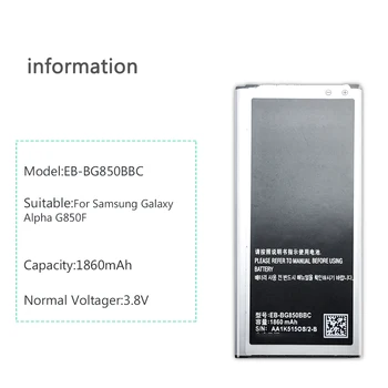 Mobilné Batérie Pre Samsung Galaxy Alfa G850 G850F EB-BG850BBE AB483640BU EB494353VU AB463651BU EB494358VU AB533640CC B100AE