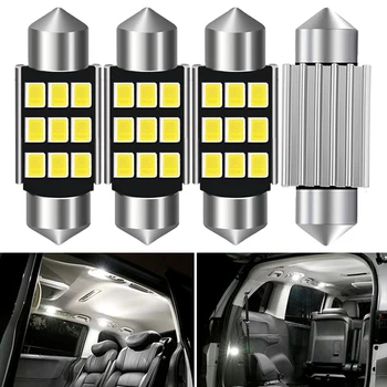 4pcs Vlkovcový 36 mm 31mm LED Žiarovka C5W C10W Canbus bezchybné Auto, Interiér, Svetlo Dome Lampa Pre Audi A4 B6 B5 B8 A3 Quattro A6 C4 C5