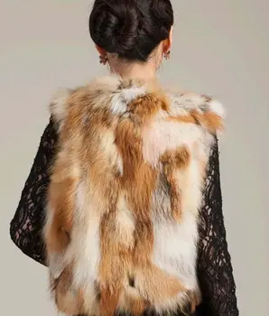 Nové originálne skutočný prírodný fox kožušiny vesta kabát žien fashional gilet dámy sexy bunda outwear vlastné akejkoľvek veľkosti