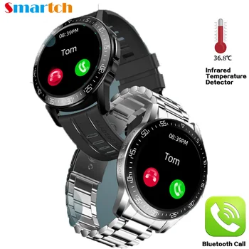 Smartch ALD3 Smart Hodinky, Infračervené Telesnej teploty meranie, Bluetooth Hovor,srdcovej frekvencie Passometer, Smartwatch, Muži Náramok