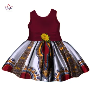 2020 Afriky Šaty Vzory Dashiki O-neckTraditional Bavlnené Šaty bez Rukávov Afriky Oblečenie Pre Deti Žiadny WYt268