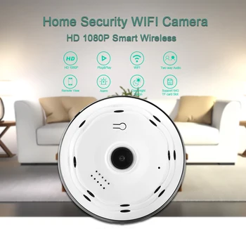 Panoramatická Kamera WIFI 360 Dgeree Objektív 1080P Video Dohľad Dva Spôsoby, ako AUDIO Home Security Bezdrôtové Kamery P2P ICSee