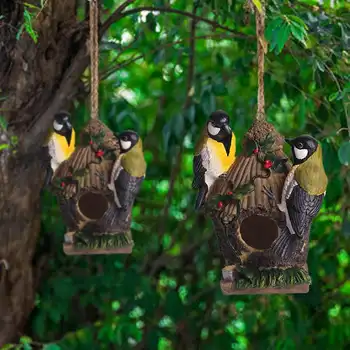 Kreatívne Domáce Dekorácie, Záhradný Simulácia Série Double Sparrow Vtákov Feeder