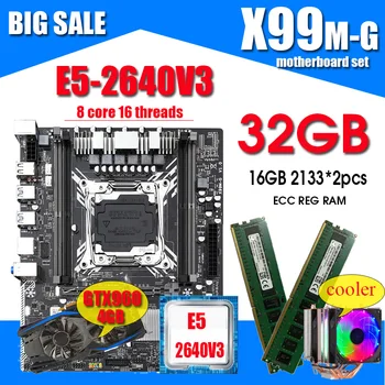 X99 základná Doska s procesorom Intel XEON E5 2640 V3 s 2*16GB DDR4 RECC pamäť GTX960 4GB a CHLADNEJŠIE combo kit set SATA 3.0 USB 3.0