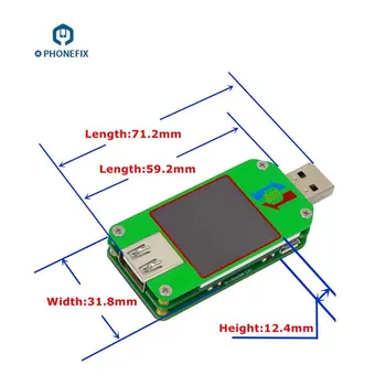 UM24C Farebný LCD Displej Napätie Prúd Meter UM24 USB Tester Voltmeter Ammeter Nabitia Batérie Opatrenie Impedancia Kábla