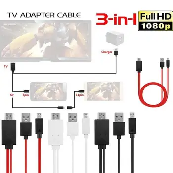 1M 1080P HD TV Digital AV Adapter-HDMI-kompatibilný Kábel USB 2.0 Muţi a Ţeny HD Video Converter Kód tv Smartphone Android
