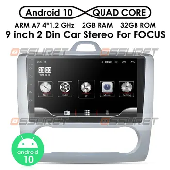 2 Din Android 10 autorádia GPS pre Ford Focus Exi NA 2004 2005 2006-2011 9 Palcové Navigácie Volant Ovládania Quad-core USB