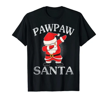 T-Shirt-Black Zodpovedajúce Rodinná Skupina Vianočné Vtipné Tričko-pánske Pawpaw Dabbing Santa