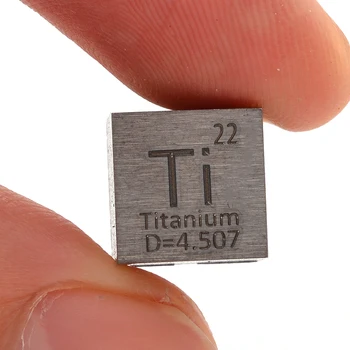1Pcs 99.5% Čistého Titánu, Vysoká Čistota Kocky Ti Kovové Vyrezávané Prvok Periodickej Tabuľky Triedy Spotrebný materiál na Vyučovanie 10x10x10mm