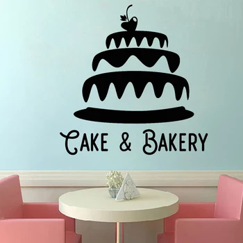 Cake Shop Stenu, Nálepky Pekáreň Vinyl Odtlačkový Rúra Nálepky Bakeshop Kuchyňa, Pekáreň Dekorácie, Chlieb, Tortu, Koláč Dekor Vymeniteľné
