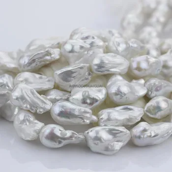 APDGG Skutočné Prírodné 16x20mm AA barokový biela baroková perla pramene voľné korálky ženy lady šperky urob si sám