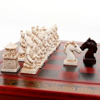 Klasické Čínske Bojovníkov Terakotovej Drevené Šachovnici Puzzle Kreslené Postavičky Šachovnicu Hra Teenager Dospelých Darček K Narodeninám