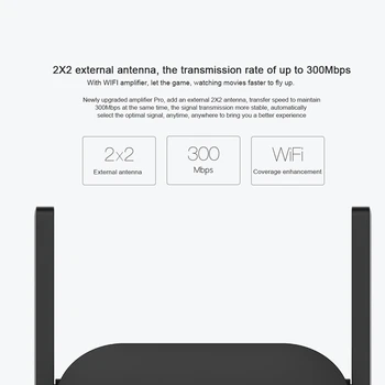 Globálna Verzia Xiao Mi WiFi Opakovač Nástavec Pro 300 METROV Xiao WiFi Pro Zosilňovač 2.4 G Signálu Wifi Extender Mi Bezdrôtového Smerovača