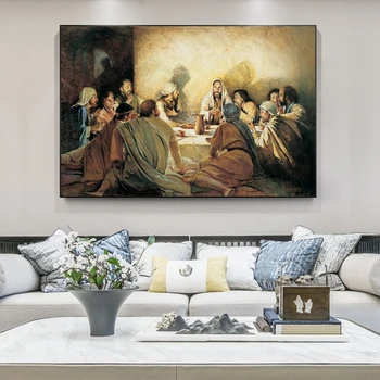 Plátno Obrazov Posledná Večera Ježiša Náboženské Plagáty a Vytlačí na Stenu Obrázok pre Obývacia Izba Dekor Wall Art Obrázok