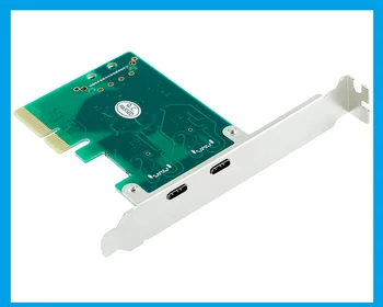 2 porty USB-C, USB 3.1 Typ-C PCI express Card + PCIe nízkoprofilový držiak pci-e 4x do usb3.1 Typ C adaptér SuperSpeed 10Gbps