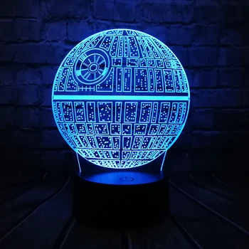 Hot Predaj Film Star Wars 3D USB LED Lampa Astro Cartoon Hviezdu Smrti Farebné Gule Žiarovka Atmosféru láva Nočné Osvetlenie, osvetlenie Dary