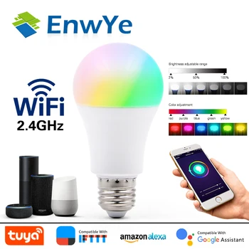 Tuya Inteligentný Život WiFi Žiarovka 9W Led Lampa Podporu Amazon ECHO Domovská stránka Google IFTTT Diaľkové Ovládanie Hlasom RGBCW