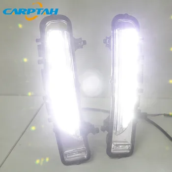 Carptah 2KS LED Denných prevádzkových Svetlo Na Ford Edge 2009 - Žltá Sústruženie Signál Relé Nepremokavé Auta 12V LED DRL Lampa