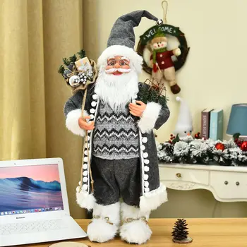 2021 Nový Rok Vianočné Dekorácie Na Santa Claus S Darčeková Taška Toy Domov Dekor Šedý Plášť Tenis Raketa Vianoce Deti Darčeky