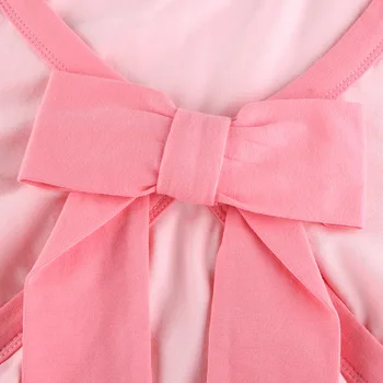 E-Dievča Sladké Patchwork Bavlna Plodín Topy Y2K Ružová tvaru Dlhý Rukáv T-Shirt Luk Jeseň Bežné 2020