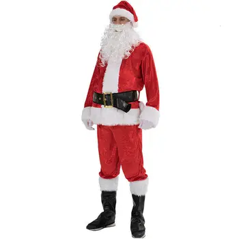 Vianočné Santa Claus Cosplay Kostým Santa Claus Oblečenie Maškarný Na Vianoce Muži 5 ks/veľa Kostým, Oblek Pre Dospelých hot