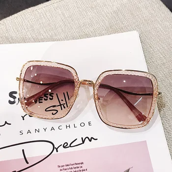 Najznámejšie Značky Námestie Polarizované slnečné Okuliare Ženy 2020 Dizajnér Fialové Odtiene Gradient Crystal Luxusné Slnečné Okuliare Lady UV400 Oculos