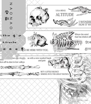 Špeciálny atrament 40 mm široký Ľudskej anatómie kosti kreslenie dekorácie washi pásky urob si sám scrapbooking maskovacia páska lech