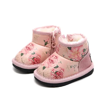 Zimná detská bavlna topánky plus velvet zahusťovanie deti sneh topánky teplé non-slip chlapci a dievčatá topánky bavlna