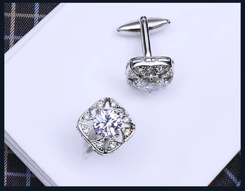 5 Farba KFLK 2020 Luxusné tričko cufflink pre pánske Značky putá tlačidlá Crystal putá odkaz Vysoko Kvalitné Svadobné Šperky abotoaduras