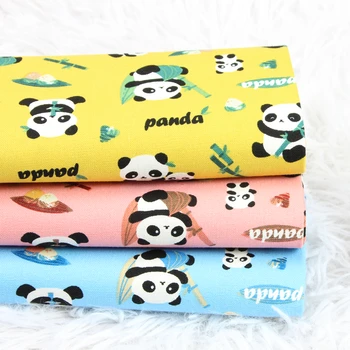 Roztomilá Panda Vzor Tlač Bavlnená Tkanina 100 Bavlna Twill Textílie DIY Šitie, Prešívanie Handričku Pre Baby&Child Voliteľná Veľkosť