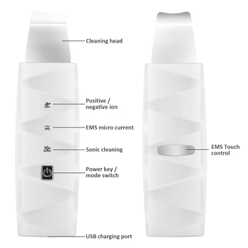 Ultrazvukové Pokožky Práčky Tváre Cleaner Ion Akné Blackhead Odstraňovač Peeling Lopatu Cleaner Tváre Masér Face Lift Stroj