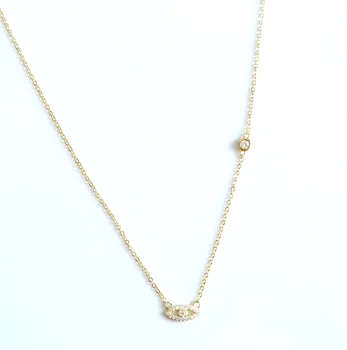 Móda Ženy, malý Kríž oko Náhrdelník Prívesok Charm 925 sterling Silver Drobné dlhým Reťazcom Bijoux Femme svadobný náhrdelník Šperky