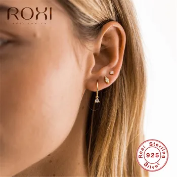 ROXI Luxusné Žena Zirconia Hoop Náušnice pre Ženy CZ Kryštálmi Kolo Kruhu Earings Módne Šperky kórejský Náušnice Lete Dary