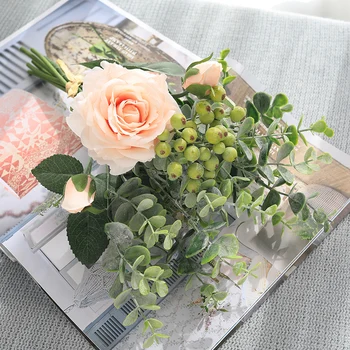 1Pcs Hybridné Ruže Kvet Kytice hodvábu kvetov pre teddy čerstvé domáce dekorácie krása navždy office svadobné dekorácie