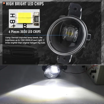 Hmlové Svetlo Montáž Na Nissan X-Trail T32 2016 Auto H11 Predného Nárazníka LED Objektív Hmlové Svietidlo DRL 30W 8000LM 12V