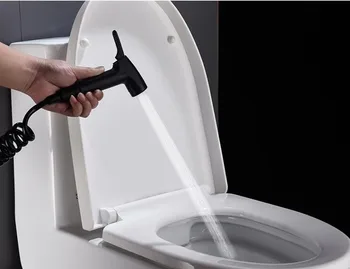 Matný Čierny ABS Plastu prenosné kúpeľňa, wc sprcha hlavu bidet postrekovač