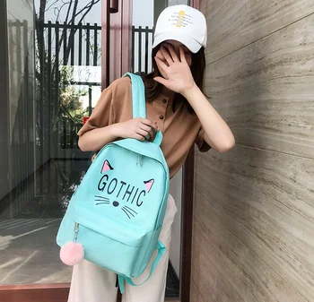 Nové plátno batoh trend študent taška dievča cestovná taška opotrebovaniu wild batoh areálu, 4-dielny školský batoh batoh počítača
