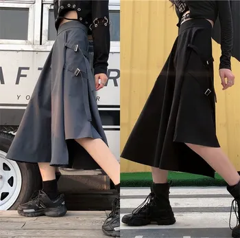 Japonský Štýl Gothic Fashion Kimono Retro Gotický Punk Ženy Muži Vysoký Pás Čierne Dlhé Nohavice Vintage Harajuku V Pohode Streetwear