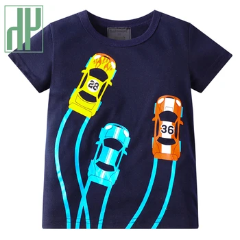 HH Chlapci 2021 New Horúce Letné Cartoon Auto T-shirt Deti Krátke Sleeve T-shirts chlapčeka Bavlna Vytlačené Oblečenie detské Oblečenie
