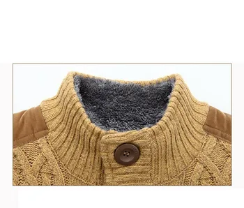 2020 Zimné Nové pánske Hustú Srsť Twist Sweatercoat Farbou Sveter Muž Slim Fit Pletené Vlnené vrchné oblečenie Umelú Kožušinu Sveter Kabát