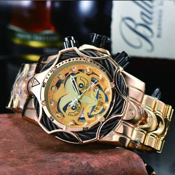 Nadrozmerné Mužov náramkové hodinky Veľké Dial Ocele Kapela pánske Quartz Hodinky Top Luxusné Značky AAA Športové Vodotesné Hodinky Zegarki