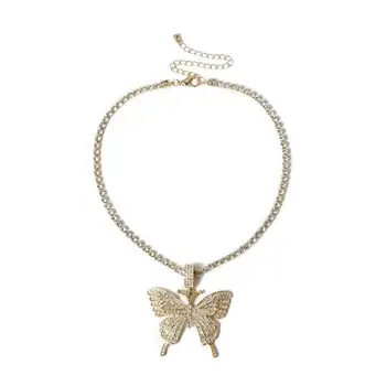 Stonefans náhrdelník s prívesok motýľ, náhrdelník s kamienkami, žena crystal reťazca, náhrdelník a šperky
