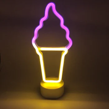 LED, Neónové Svetlo Deti Spálne Dekorácie Tvorivé stolná Lampa Ice Cream Tvar Nočné Osvetlenie, Núdzové Osvetlenie
